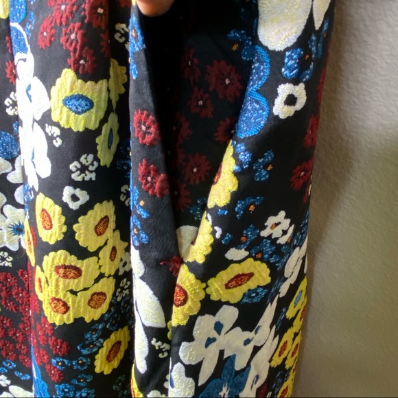 Anthro Maeve Marigold Floral jacquard Midi Dress Sleeveless Scoop Neck 12 Large - Picture 13 of 17